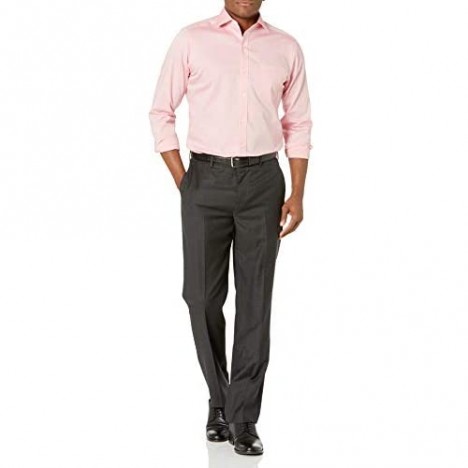 Brand - Buttoned Down Men's Tailored Fit Spread Collar Solid Non-Iron Dress Shirt Pink w/ Pocket 16 Neck 37 Sleeve
