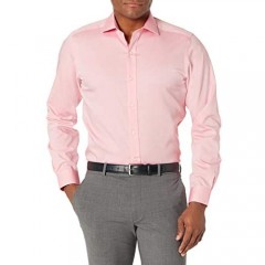 Brand - Buttoned Down Men's Tailored Fit Spread Collar Solid Non-Iron Dress Shirt Pink 15 Neck 36 Sleeve