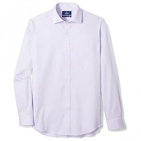 Brand - Buttoned Down Men's Tailored Fit Spread Collar Solid Non-Iron Dress Shirt Purple 16 Neck 35 Sleeve