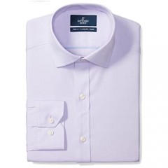 Brand - Buttoned Down Men's Tailored Fit Spread Collar Solid Non-Iron Dress Shirt Purple 16 Neck 35 Sleeve