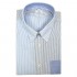 Brooks Brothers Mens Regent Fit 80879 All Cotton Colorblock Panels Non Iron Button Down Shirt Chambray Blue Striped