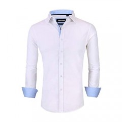 Casual King Mens Dress Shirts Wrinkle-Free Slim Fit Long Sleeve Fashion Men Shirt
