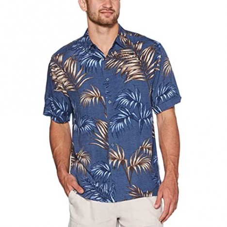 Cubavera Men's Tropical Leaf Print Short Sleeve Button Down Shirt