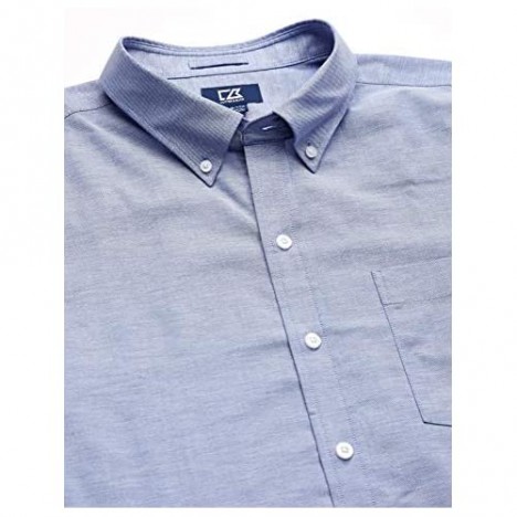 Cutter & Buck Men's Wrinkle Resistant Stretch Long Sleeve Button Down Shirt French Blue Oxford Large Tall