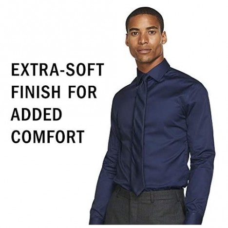 DKNY Men's Dress Shirt Slim Fit Stretch Solid