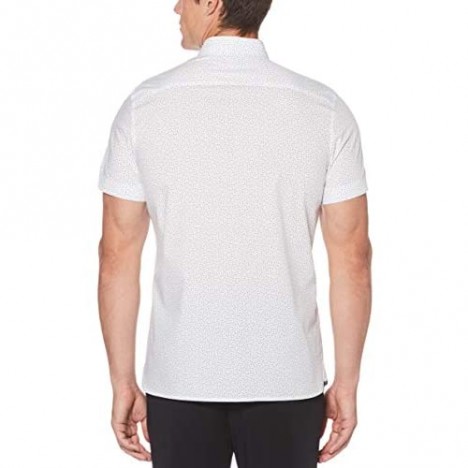 Perry Ellis Men's Big & Tall Short Sleeve Micro Triangle Print Shirt