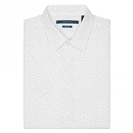 Perry Ellis Men's Big & Tall Short Sleeve Micro Triangle Print Shirt