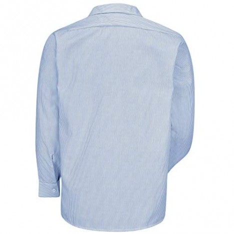 Red Kap Men's Industrial Stripe Work Shirt Blue/White Stripe Long Medium