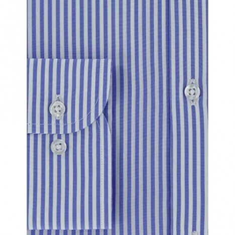 Scappino Striped Melange Dress Shirt Blue