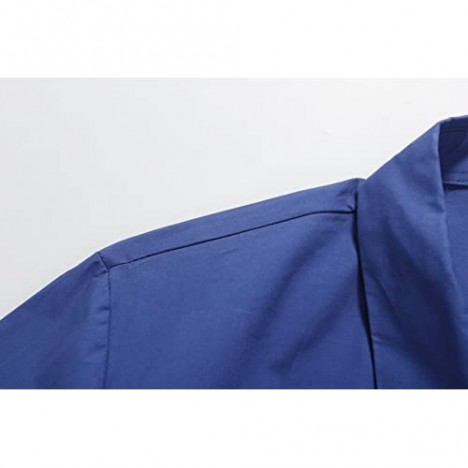 SSLR Men's Two Tone Solid Regular Fit Long Sleeve Dress Shirt