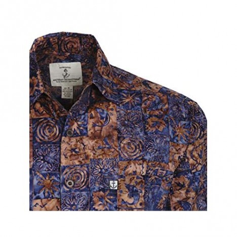 Artisan Outfitters Mens Key West Cotton Batik Shirt (LT Tropic Surf) A0214-43-LT
