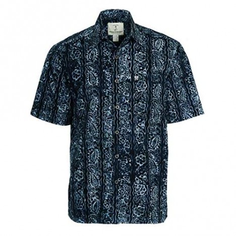 Artisan Outfitters Mens Riptide Batik Cotton Shirt (LT Blue Lagoon) A0214-49-LT