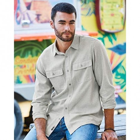 Burnside Solid Long Sleeve Flannel Shirt.B8200 - XX-Large - Charcoal