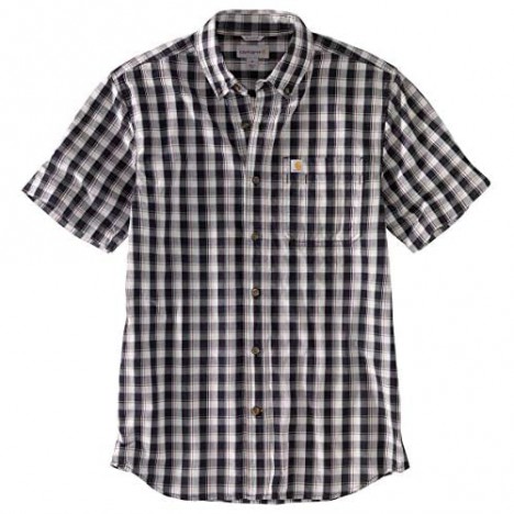 Carhartt Men's 104174 Relaxed Fit Lightweight Plaid Shirt - Large Regular - Black