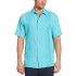 Cubavera Men's Tonal Geo Embroidered Panel Short Sleeve Button-Down Shirt