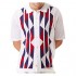EDITION S Men's Short Sleeve Knit Shirt - California Rockabilly Style: Multi Stripes