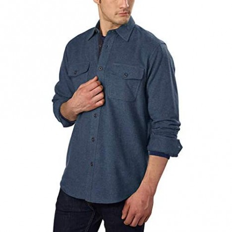 Grizzly Mountain Men’s Chamois Flannel Shirt - Blue Large