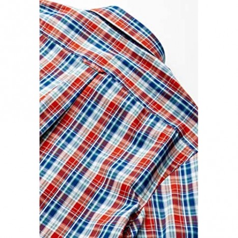 IZOD Men's Fit Button Down Long Sleeve Stretch Performance Plaid Shirt Roobios Tea XX-Large Slim