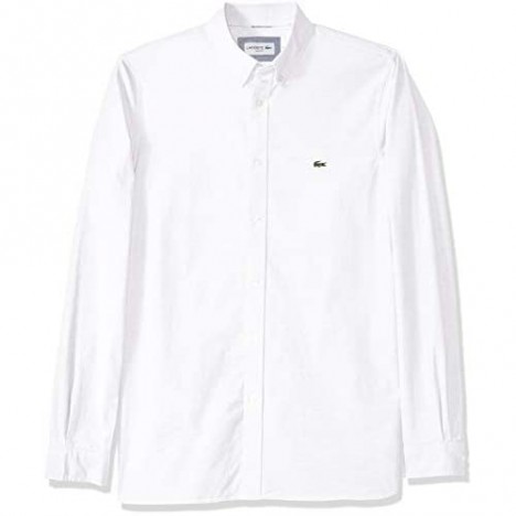 Lacoste Men's Long Sleeve Slim Fit Button Down Stretch Oxford Shirt