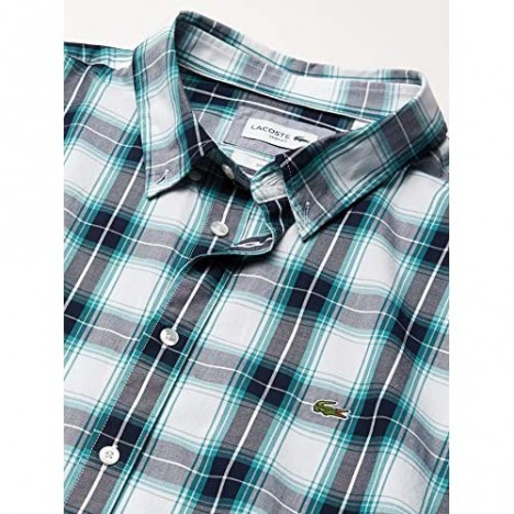 Lacoste Men's Long Sleeve Slim Fit Plaid Woven Shirt