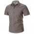 Mojessy Men's Button Down Shirt - Causal Short Sleeve Plaid Shirt
