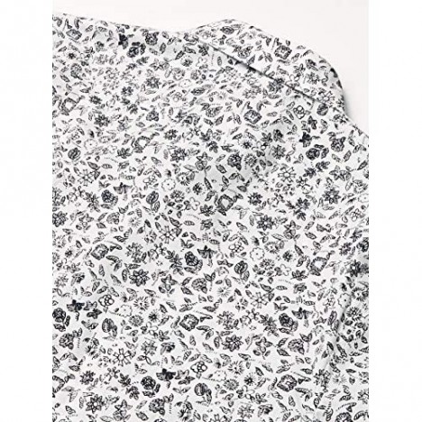 Perry Ellis Men's Sketch Floral Print Stretch Long Sleeve Button-Down Shirt