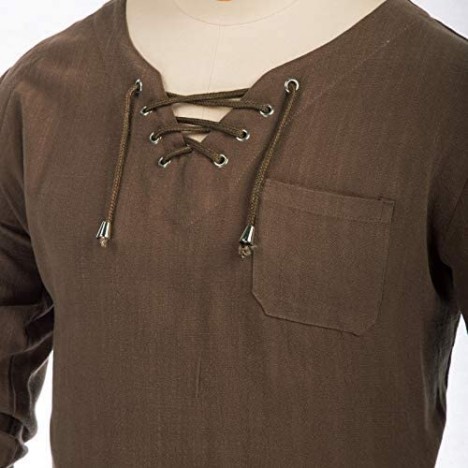 PJ PAUL JONES Mens Fashion T Shirt Casual Cotton Linen Tee Hippie Shirt V-Neck Yoga Top