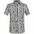 SSLR Men's Contrast Color Striped Short Sleeve Button Down Shirt
