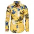 TOLVXHP Men's Floral Slim Fit Long Sleeve Cotton Casual Button Down Dress Shirt