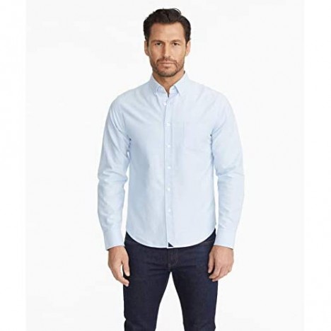 UNTUCKit Rioja - Untucked Shirt for Men Long Sleeve Light Blue Oxford Small Regular Fit