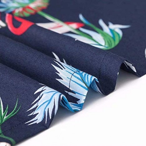 XI PENG Men's Hawaiian Floral Print Short Sleeve Camp-Collar Casual Button Down Shirt