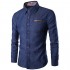 YND Men's Casual Button Down Shirts Long-Sleeve Denim Work Shirt