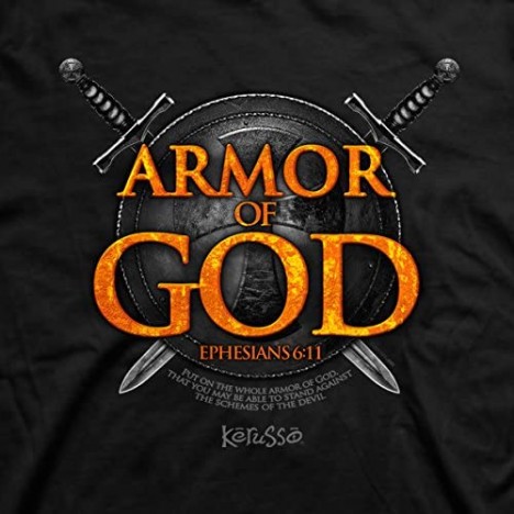 Armor of God Christian T-Shirt (Large) Black