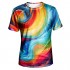 Asylvain Unisex 3D Graphic T-Shirt Colorful Design Short Sleeve Crewneck Digital Tee for Young