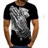 Cerbukt Men's Skull Print Short Sleeve Polyester Fiber T-Shirt