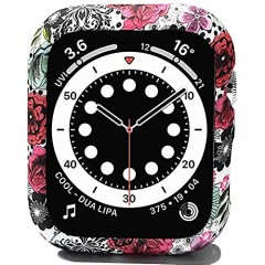 Compatible with Apple Watch SE Series 6 5 4 40mm 44mm Floral Silicone Case Bumper Resistant Impact Resistant Protective for Apple Watch 40mm 44mm