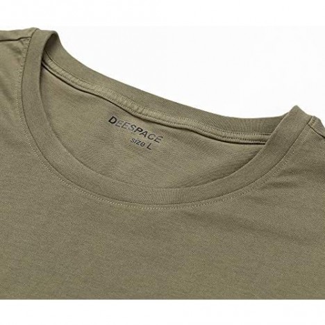DEESPACE Men's Short-Sleeve T-Shirt 100% Cotton Comfort Soft and Plain Color Crewneck T (S-3XL)