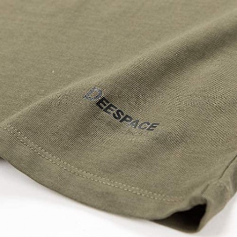 DEESPACE Men's Short-Sleeve T-Shirt 100% Cotton Comfort Soft and Plain Color Crewneck T (S-3XL)