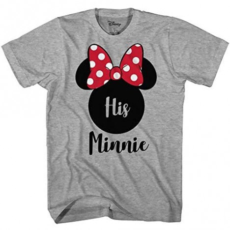 Disney His Minnie Her Mickey Couples Valentines Adult Funny Disneyland Graphic T-Shirt