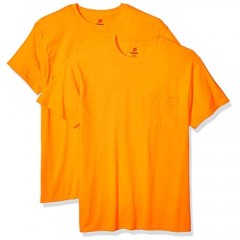 Hanes Men's Workwear Short Sleeve Tee (2-Pack) Safety Orange Medium