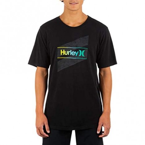 Hurley Men's Everyday Washed One and Only Slashed Short Sleeve T-Shirt Black Medium