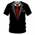 Men's 3D Graphic T-Shirt Print Short Sleeve Tops Streetwear Punk Gothic Black