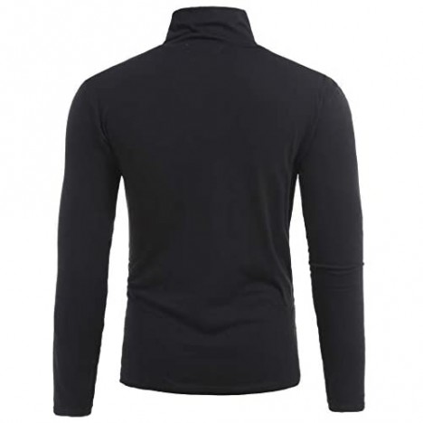 RAGEMALL Mens Basic Turtleneck Thermal Long Sleeve T-Shirt Sweatshirt Cozy Pullover Tops