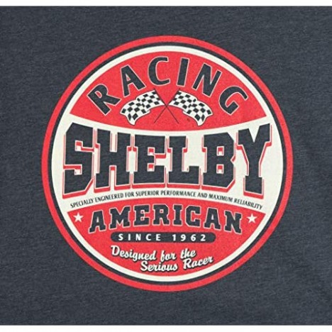 Shelby American Vintage Serious Racer Logo Tee T-Shirt | Perfect Complement to Traditional Gear | Charcoal Heather