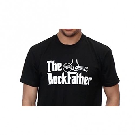 The Rockfather | Funny Drummer Humor Drumming Joke Rock and Roll Drum T-Shirt for Men Women