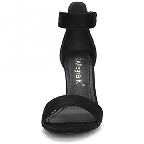 Allegra K Women's Open Toe Ankle Strap Stiletto Heel Sandals