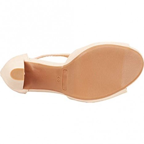 Cambridge Select Women's Open Toe T-Strap Side Cutout Tapered High Heel Sandal
