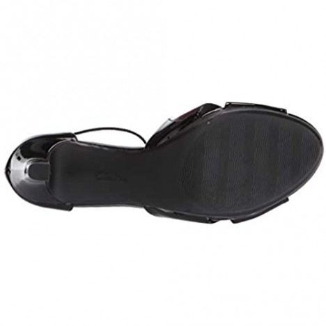 Clarks Women's Adriel Cove Heeled Sandal Black Patent Synthetic 65 W US