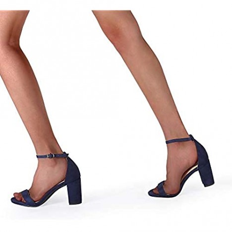 CZ CUZOF Women's Block Chunky Heels Sandals 3 Inch Open Toe Ankle Strap Wedding Party Dress Pump Shoes