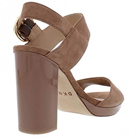 DKNY Womens Bell Suede Block Heel Slingback Sandals